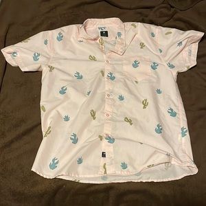 Pink button down with cacti